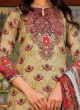 Designer Salwar Kameez In Pista Green Color